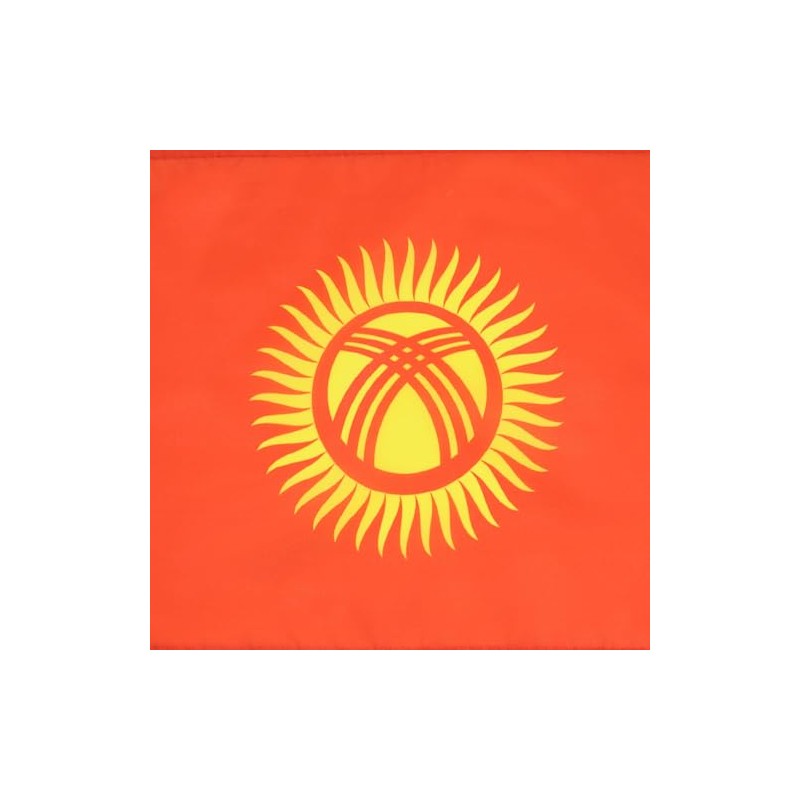 Kyrgyzstan Flag 18'' x 12'' cords - Kyrgystani SMALL flags