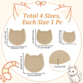 NBEADS 4 Pcs 4 Sizes Wood Ceramics Molds, Ceramics Plate Molds Wood Pottery Molds Pottery Tools Cat Head Shape Slump Molds Plate Forming Molds for Clay Handbuilding DIY