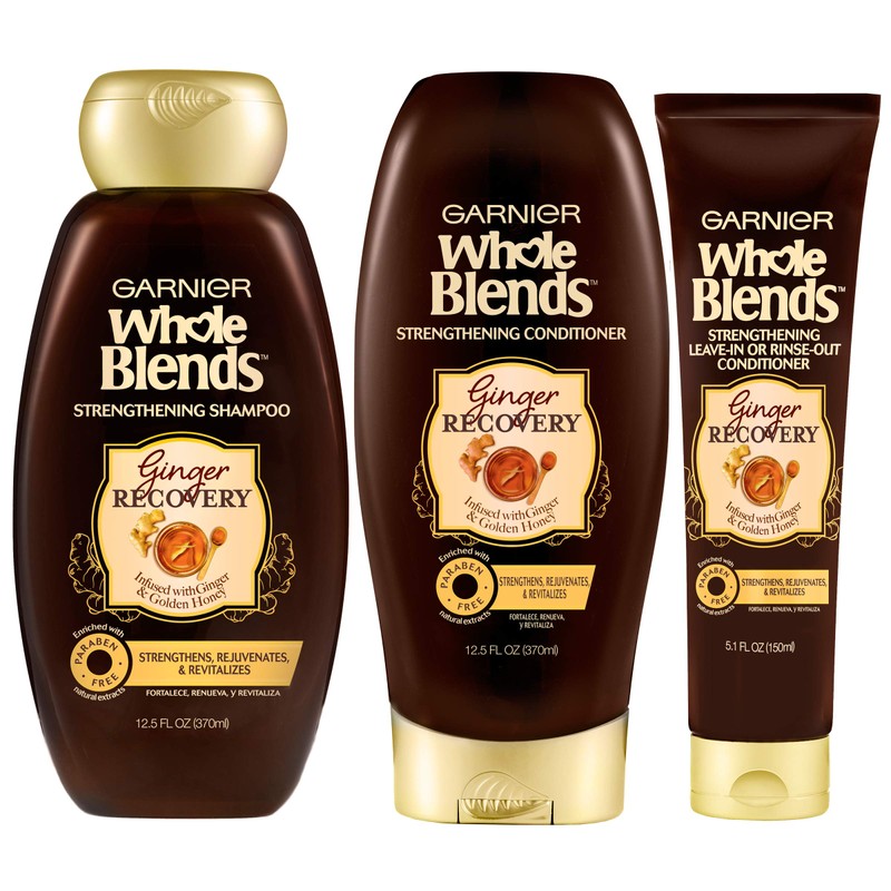 Garnier Hair Care Whole Blends Strengthening Ginger Recovery Conditioner, 12.5