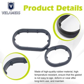 V VELAMEIS 1PCS 26345-3LAA0 Engine Oil Filter Housing Gasket Fit For Kia Cadenza 3.3l 2016-2021 For Hyundai Palisade 2020-2024