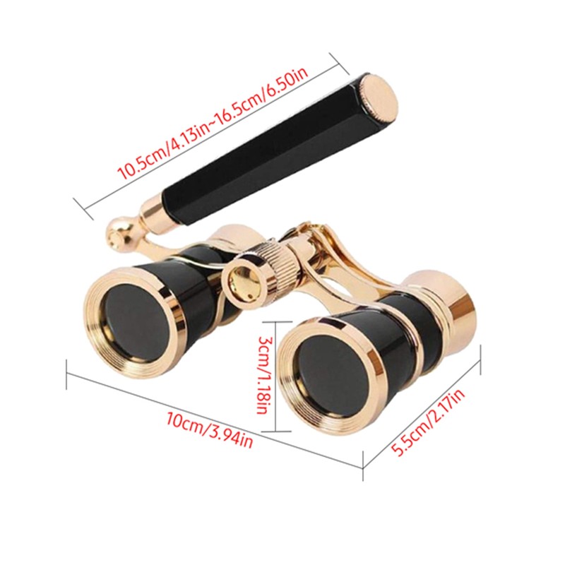 Mini Metal Binoculars 3x25 Lightweight Binocular with Built-in Foldable Handle
