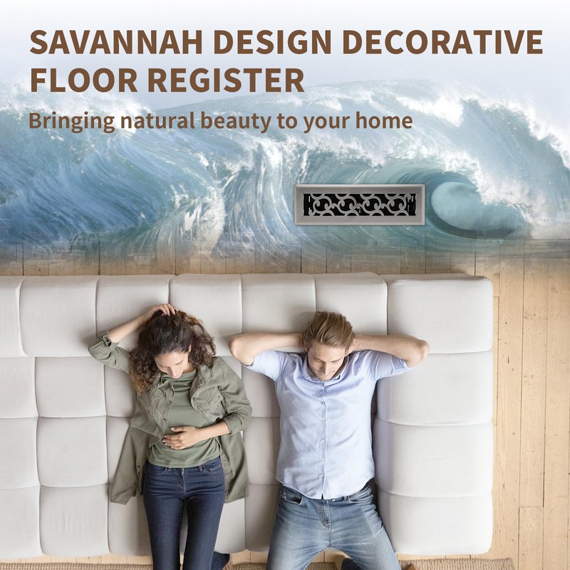 SANYCASA 2x10 Inches Air Floor Vents Register Ease Adjust Air