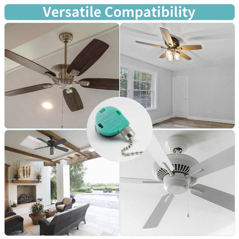 HUAXRUI Ceiling Fan Pull Chain Switch ZING Ear ZE-268S6, Ceiling