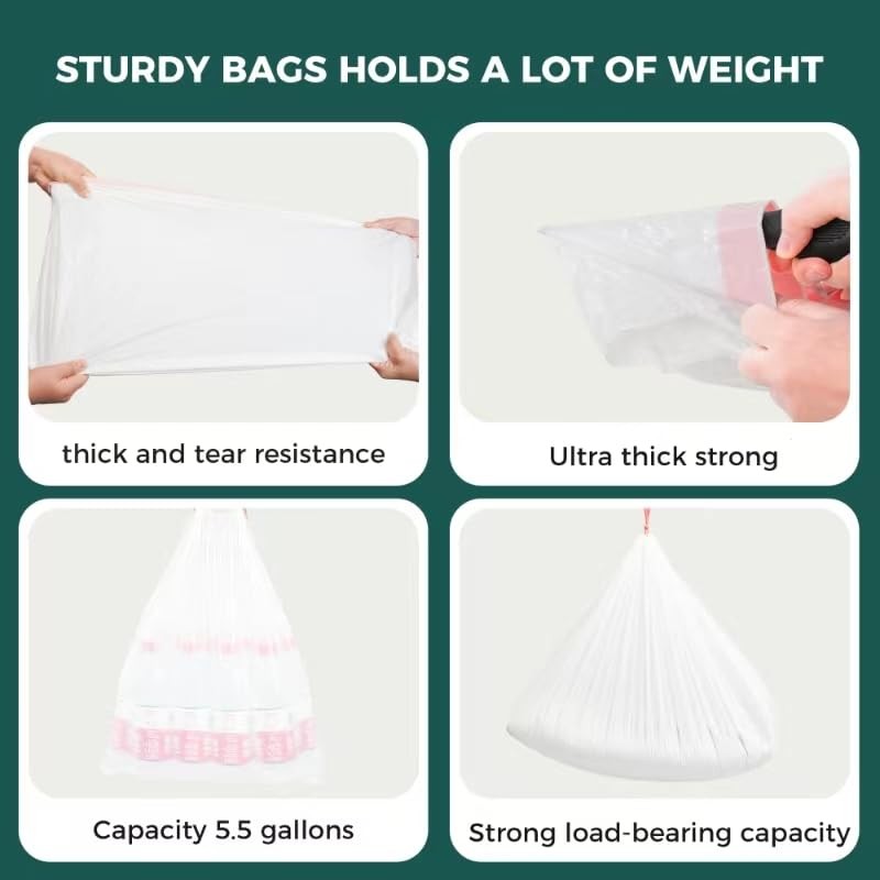 100 Pack Drawstring Cat Litter Box Liner Bags For Litter-Robot