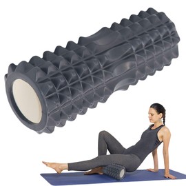 Foam Roller, Body Shape, Myofascial Release, Yoga, Pilates, Stretch, Tretch Roller (13 x 5.1 inches (33 x 13 cm), Black