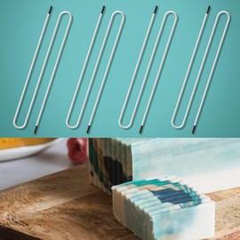 UCandy Soap Swirl Tools, Soap Making Supplies Bendable Soap Making Tools Cold Process Hanger Swirl Tool for DIY Soap Adjustable Hanger Wire for Molds Up to 18“ (White -4pc)