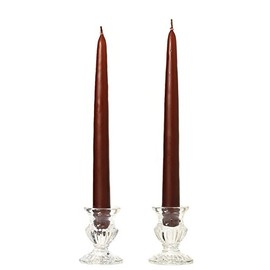 Unscented Brown Taper Candles for Wedding/Dinner, Holiday Event, Home Decoration, 1 to 1.5 inches per Hour.88 in. Diameter x 12 in. Tall, 3 Pair