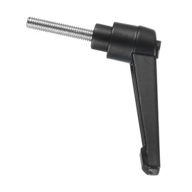 sourcing map 2pcs Adjustable Clamping Lever Handle M5 x 25mm Metric 304 Stainless Steel Male Threaded Stud Hand Knobs Push Button Ratchet Rotating Screw Handles Bolts with Locking Lever Black