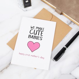 CJ&M Greeting Card Mother's Day,We Make Cute Babies, Happy First Mother's Day,Mothers Day Cards for Mummy,Mummy Birthday Card from Daughter Son, Happy Birthday Mummy, Baby Mother's Day