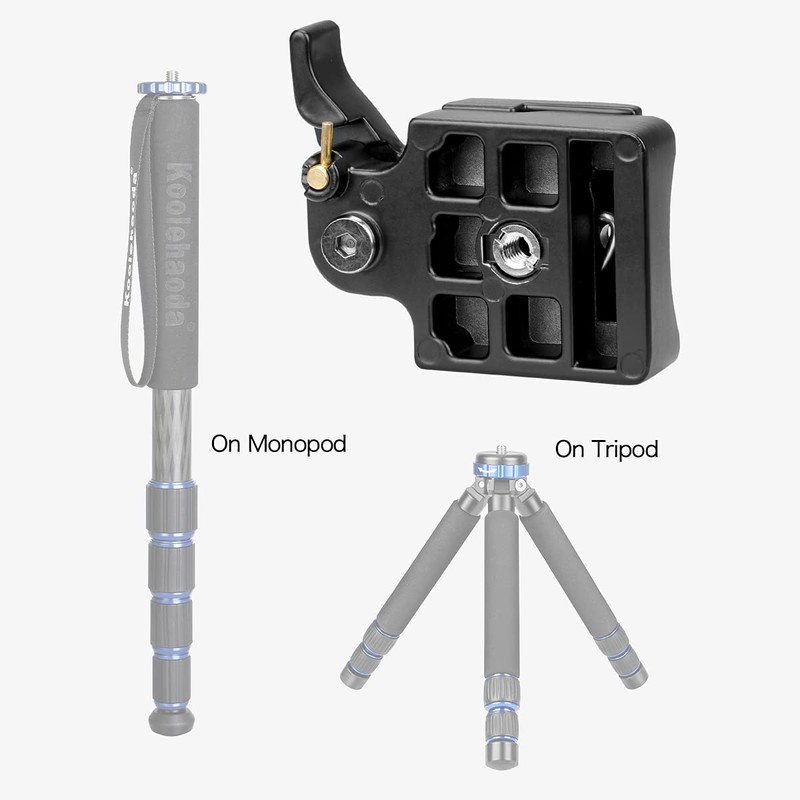 Koolehaoda Camera Quick Release Plate Clamp Adapter with 1/4"-3/8" Screw