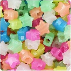 BeadTin Glow Multi 13mm Star Pony Beads (250pcs)