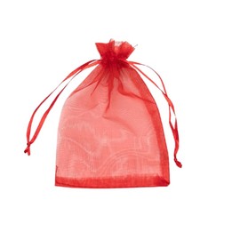 WS Accessories PACK OF 10 Organza Gift Bags, Jewellery Pouches 7x5cm/7x9cm/9x12cm/10x15cm/13x18cm (Red, 10x15cm)