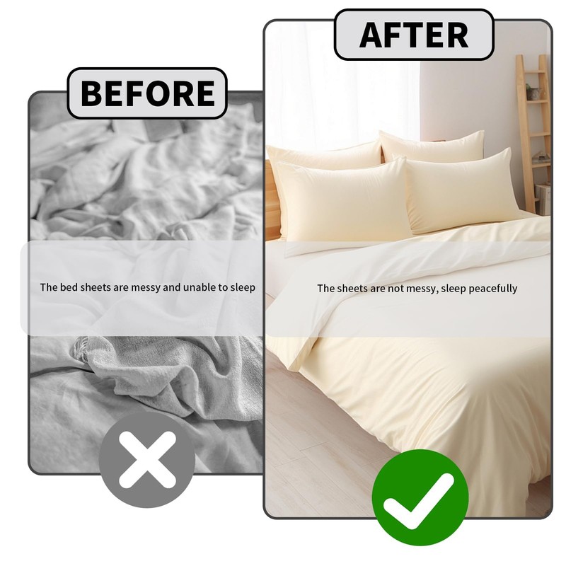 Aifrymne Adjustable Bed Sheet Fasteners Set, 4PCS Heavy Duty Elastic