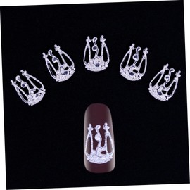 SAFIGLE 20pcs DIY Nail Art Ornaments Manicure Decor with Golden Silver Accents for Stunning Home Nail Designs