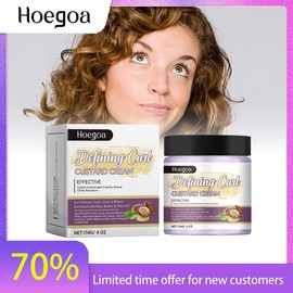HOEGOA Defining Curl Custard Cream,De Creme Defining Curl, Lightweight Curl Definidor,Curly Hair Custard,Hair Custard,curl  product,with   shea ,olive ,gllycerin,peppermint care mask - Specification: Qty:1
