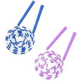 Jump Rope, 2 Pcs 3.28 Feet Blue and Purple Ropes with Plastic Handle for Rope Skipping