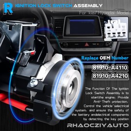 81910-A4110 Ignition Lock Switch Assembly with 2 Keys Fit for Kia Sedona 2015-2021, For Hyundai Sonata 2015-2019, Lock Cylinder & Lock Housing Replace 81910A4110, 81910-A4210 ignition switch