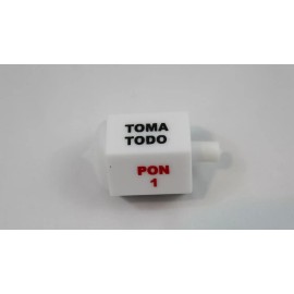 White Plastic Top  2 Plastic Toma Todo Pirinola Traditional Mexican Game. White. Lightweight.