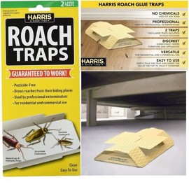 HARRIS Roach Glue Traps Pest Cockroach Insect Killer Pesticide Free Indoor