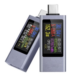 VOKTTA USB C Tester Meter USB C Meter 4-30V 0-12A USB Current Meter USB Meter with Display, USB Power Meter Capacity Voltage Tester Current Meter [Pack of 2]