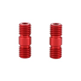 CAMVATE M12 Male Thread (Double End Male Thread) Screw Adapter Screw Connector 15mm Rod & Pipe Extension Connector Rail Support System 2pcs (Red)