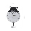 HOMSFOU Silent Wall Clock Wall Hanging Clock Round Cat Kitten