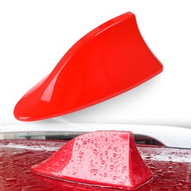 Universal Car Shark Fin Antenna, Car Radio Antenna Replacement Universal Antenna with Strong Receiving Function (Red)