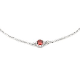 Vanbelle Sterling Silver Jewelry Centered Garnet Color Cubic Zirconia Stone Bracelet with Rhodium Plating for Women