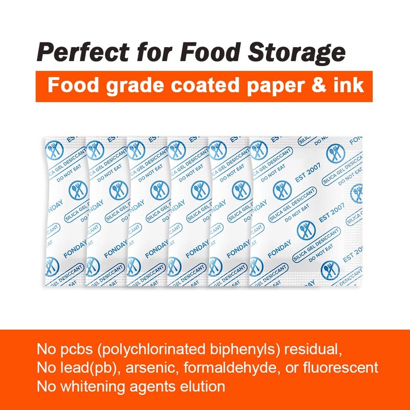 1 Gram 100 Packets Fonday Food Grade Silica Gel Desiccants