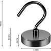 Grtard 110 LBS Black Magnetic Hooks Heavy Duty, Strong Neodymium