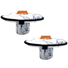 Wanty Large Size Neoprene Floating Drink Holder Floating Coaster Pool Drink Holder for Pool Party Water Fun, Fits to Skinny Cans/Bottles and Wide Mouth Cans/Bottles, 2 Pcs (White)