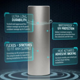 Solutions 60"x72" In Silver Satin Matte Chrome Metallic Vinyl Wrap Sticker Air Bubble Free