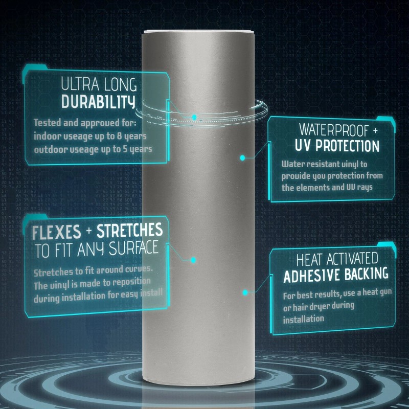 Solutions 60"x72" In Silver Satin Matte Chrome Metallic Vinyl Wrap
