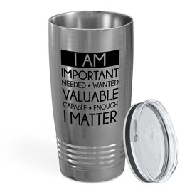 Flairy Land Daily Affirmation Stainless Edition Tumbler 20oz - Important Madther - Funny Gift For Reminder Coworker Friendship Graduation Birthday Encouragement Sunshine Woman