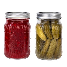 MirthMood 32 oz mason jars , Glass jars with airtight lid Canister Quart Jars for Kitchen Storage ，Mason jar wide mouth Perfect for Canning, Pickling, Preserving, Fermenting, DIY Crafts & Decor 2 Pack