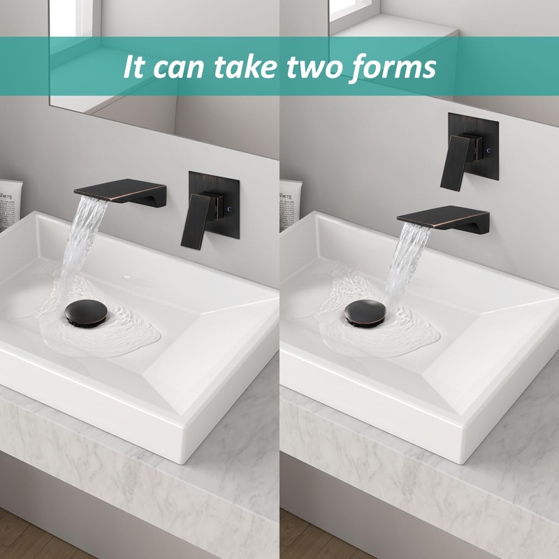 Aolemi Wall Mount Bathroom Faucet Waterfall Tub Filler, Single Handle