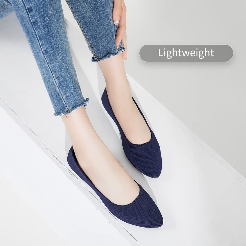 BABUDOG - Zapatos planos de malla para mujer, negros, cómodos