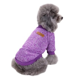 Jecikelon Pet Dog Clothes Dog Sweater Soft Thickening Warm Pup Dogs Shirt Winter Puppy Sweater for Dogs (Medium, Purple)