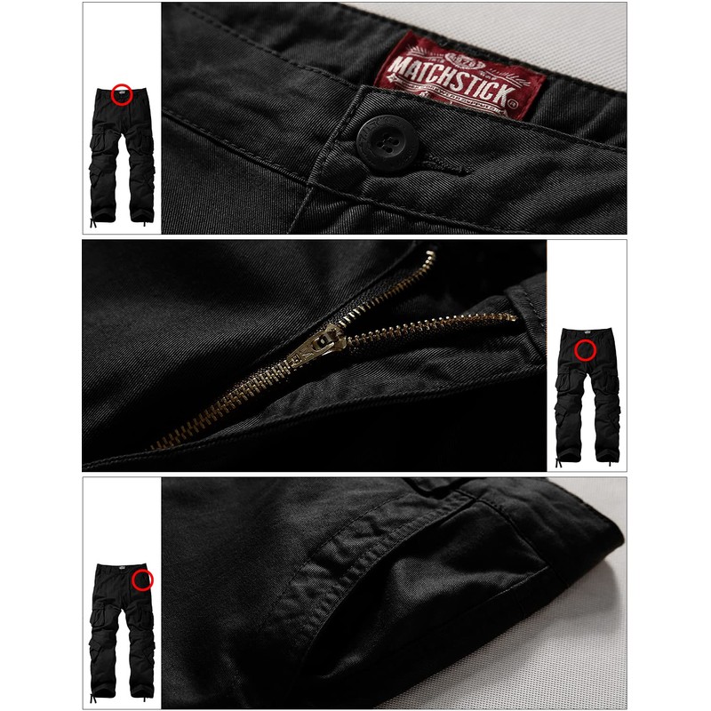 Match Men's Wild Cargo Pants(Black,40)