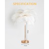 Creative White Ostrich Feather Table Lamp Bedside Lamp Light Luxury