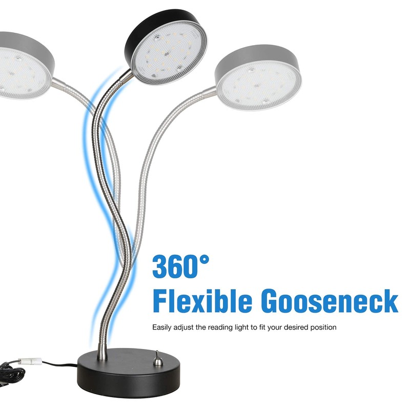MingBright 19.25" Flexible Gooseneck LED Desk Lamp, Plun-in Table Light