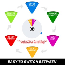AVYDIIF Office Door Privacy Signs 6 Options Extra Large 6 Inch: Do Not Disturb/Come in Welcome/Out of Office/Working Remotely/Back Soon/in a Meeting Sign, for Office