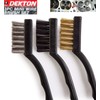 3x MINI STAINLESS STEEL BRASS WIRE BRISTLE BRUSH RUST REMOVAL