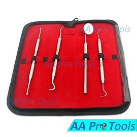 AA PRO Dental Hygiene Tool Set - Stainless Steel Dental Tooth Pick, Mouth Mirror,TARTER Scraper and Plaque Remover - Dental Tool KIT is Ideal for Personal USE & PET Friendly-Free Protective CASE