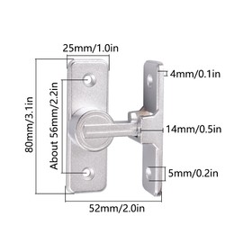 Flip Door Sliding Latch, 90 Degree Right Angle Heavy Duty Safety Door Latch, Anti-Theft Sliding Barn Door Lock Hardware for Garden, Garage, Window (Black)