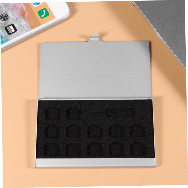 WOONEKY 3sets Memory Card Storage Case with 12 Slots Nano