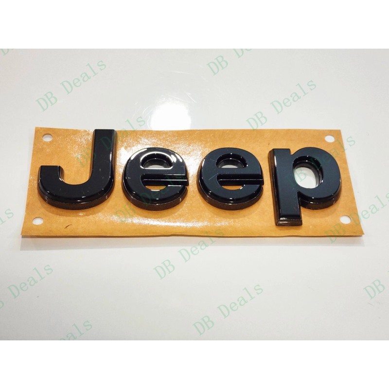 Grand Cherokee 2PCS Gloss Black Gray Front Rear Jeep Emblems