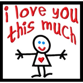 Handmade I Love You This Much Kid Drawing Family Hugs Kiss Cuddle MAGNET