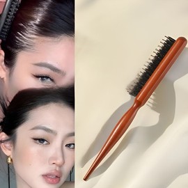 H+ Mall Boar Bristle Brush for Updo Slick Bun Hair Styling, Backcombing, Root Volume Brush, and Flyaway Hair Taming / 에이치플러스몰 돈모 브러쉬 업스타일 슬릭번헤어 스타일링 백콤 뿌리 볼륨 브러시 잔머리정리