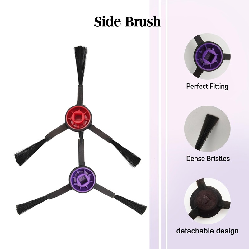 Replacement Accessories for Eureka E20 Plus Robot Vacuum,1Rubber Main Brush,4Mop